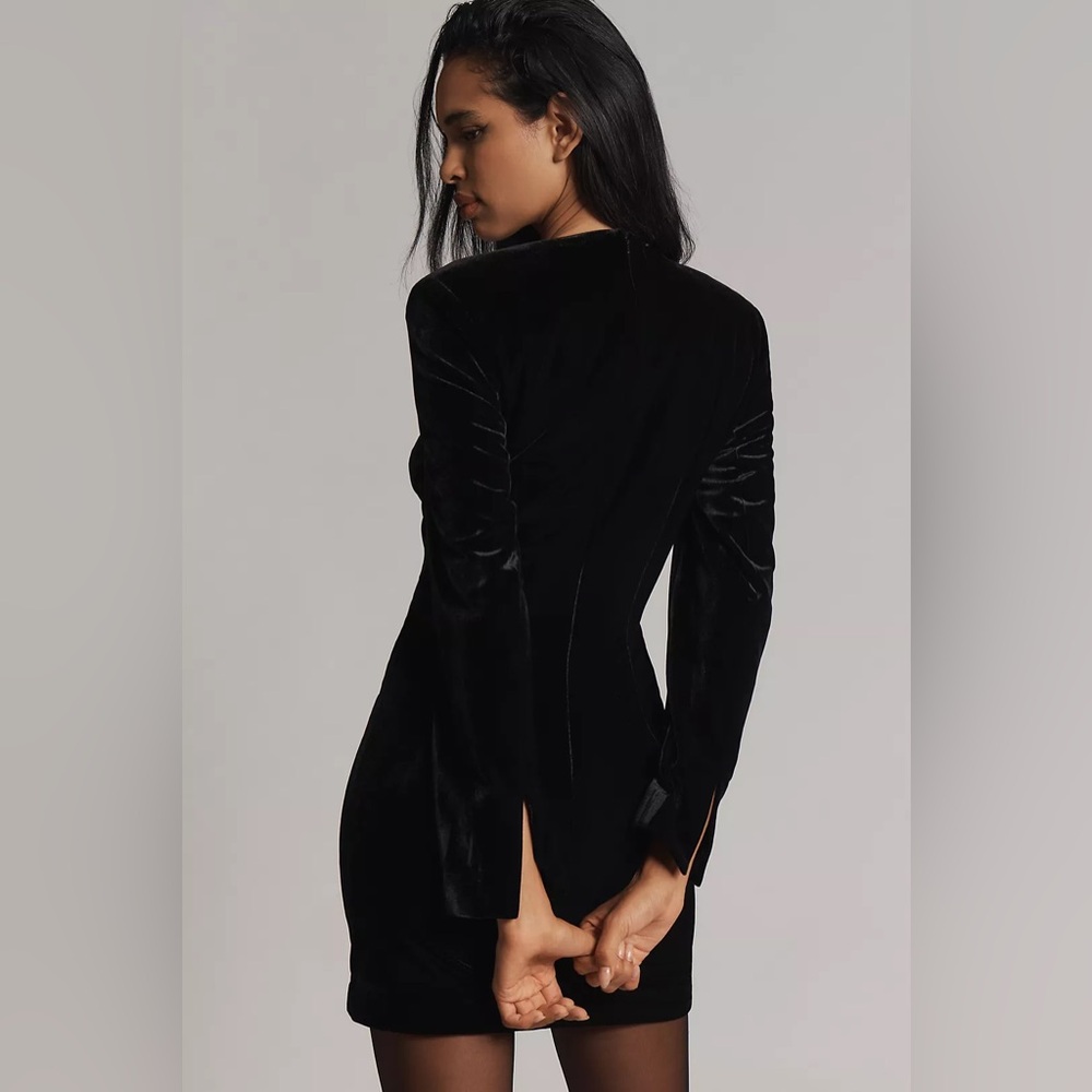 Bardot Audrina Velvet Mini Dress | Anthropologie | NWT | Size 12 | Black - Picture 10 of 12